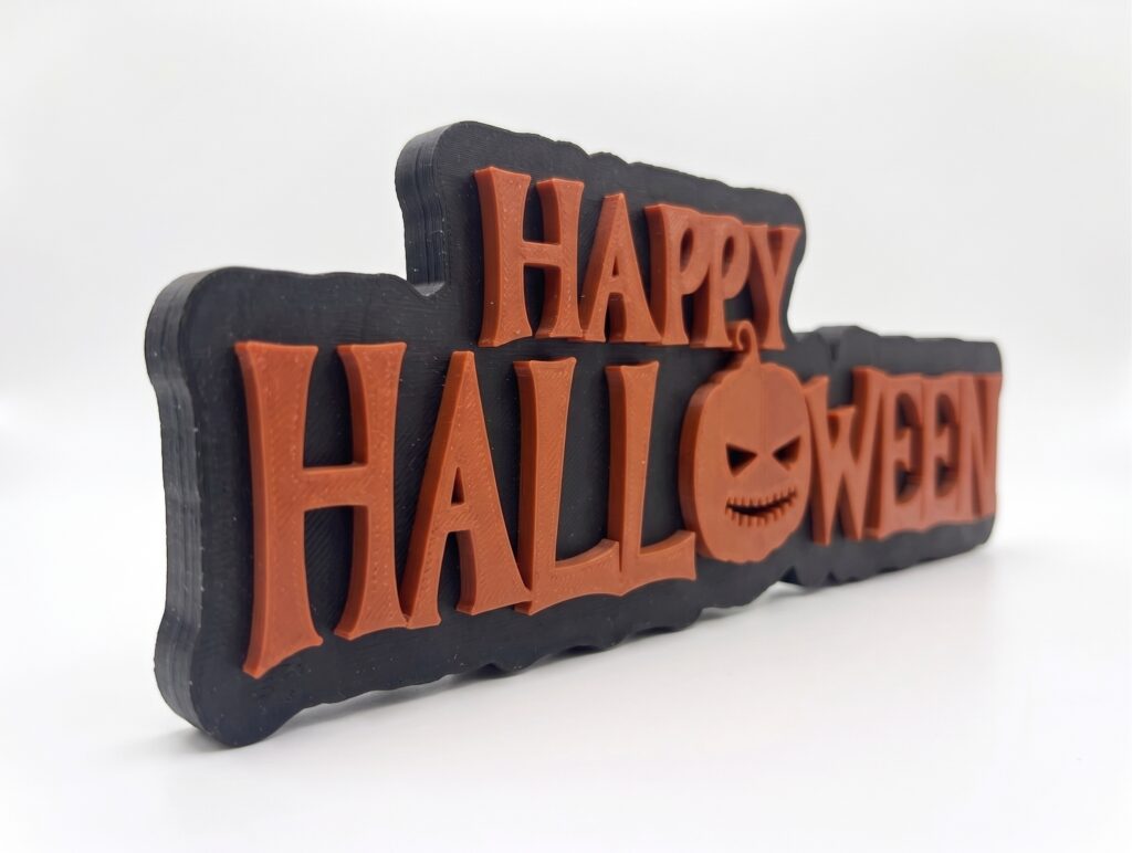 Nagy méretű „Happy Halloween” Asztali Dísz – Tökös Ünnepi Dekoráció (23,5 cm)