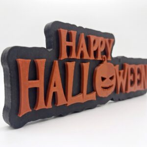 Nagy méretű „Happy Halloween” Asztali Dísz – Tökös Ünnepi Dekoráció (23,5 cm)