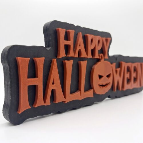 Nagy méretű „Happy Halloween” Asztali Dísz – Tökös Ünnepi Dekoráció (23,5 cm)