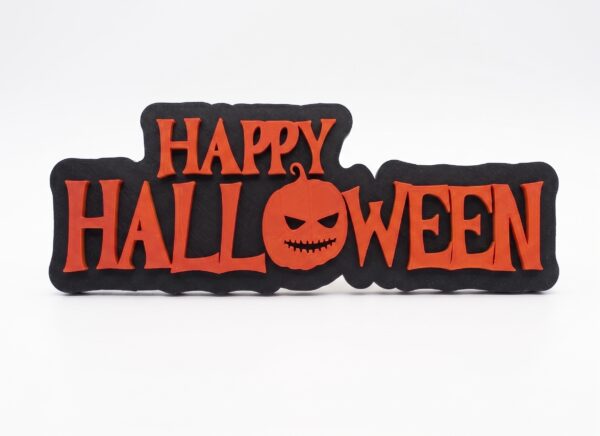 Nagy méretű „Happy Halloween” Asztali Dísz – Tökös Ünnepi Dekoráció (23,5 cm)